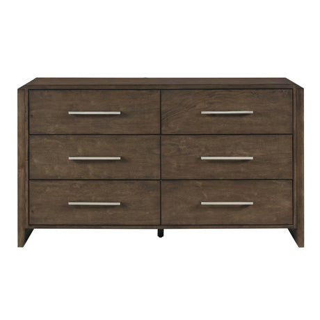 Classic Contemporary Dark Walnut Finish Storage Dresser 1pc Wooden Bedroom Furniture Durable Solid Rubberwood