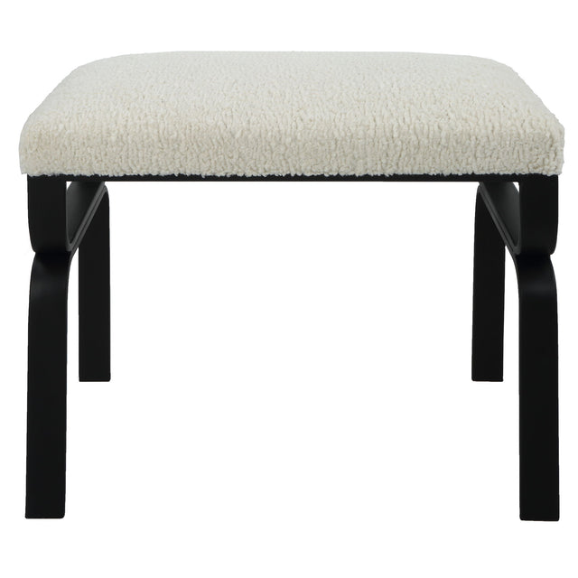 Diverge White Shearling Small Bench by Uttermost - View 1