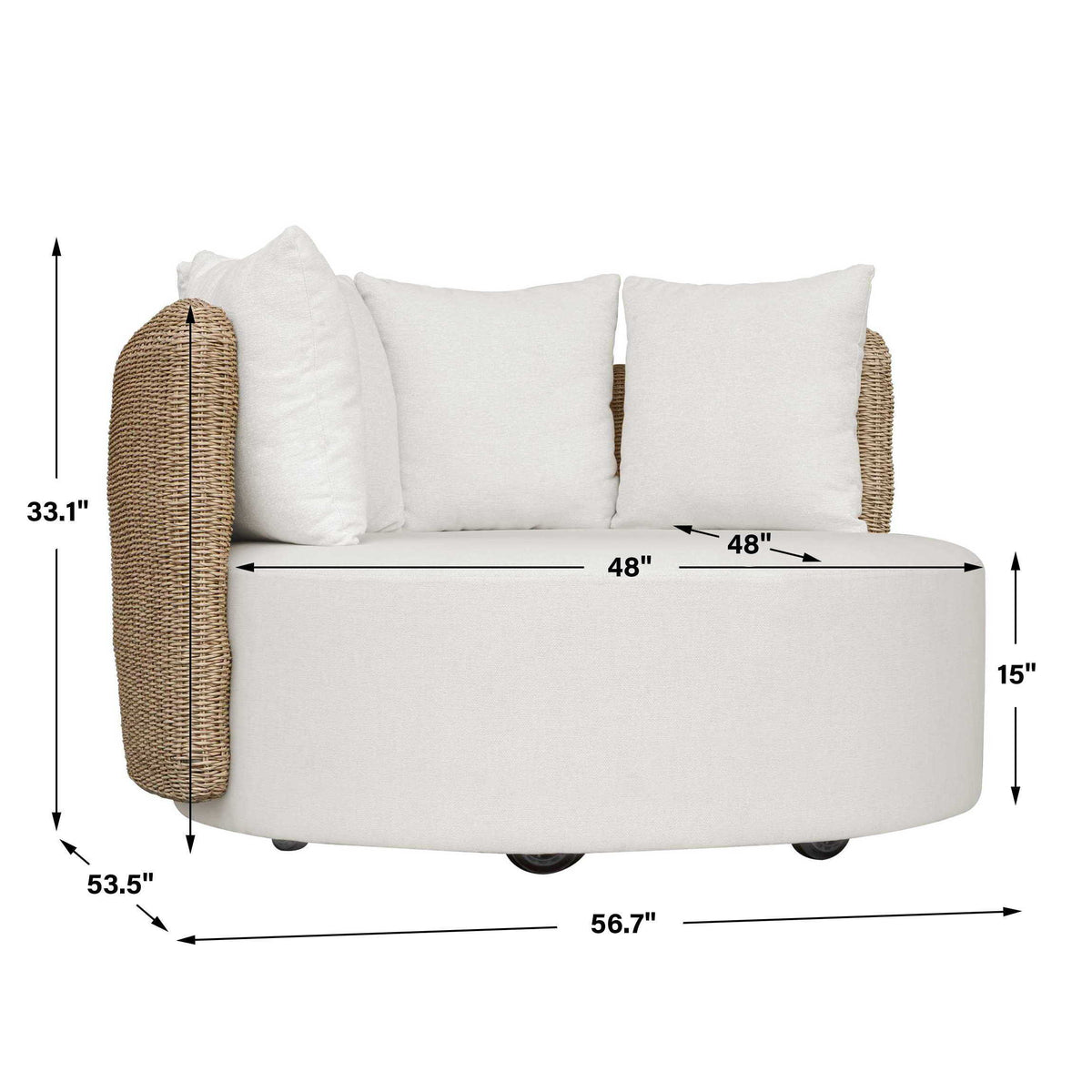 Sunset Outdoor Round Swivel Day Bed - White by Uttermost - View 10