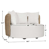 Sunset Outdoor Round Swivel Day Bed - White by Uttermost - View 10