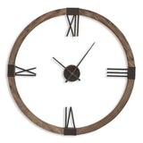 Marcelo Modern Wall Clock - Light Brown / Dark Gray by Uttermost - View 1