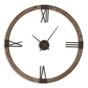 Marcelo Modern Wall Clock - Light Brown / Dark Gray by Uttermost - View 1