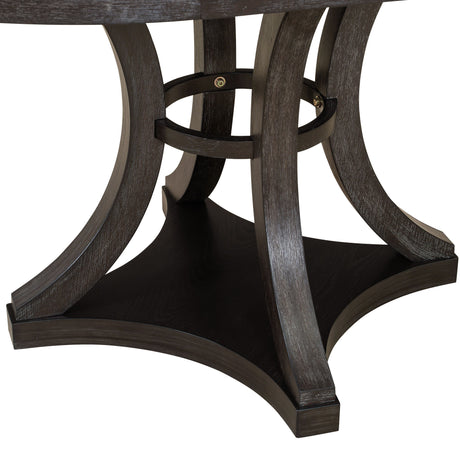TREXM 5-Piece Retro Functional Dining Table Set Extendable Round Table and 4 Upholstered Chairs for Dining Room and Living Room (Espresso) - sold by Home Elegance USA