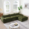 116'' Fully Compressed Sofa with High Density Foam, Integrated Backrest&Seat Cushion, Decorative Edging, Legless Design without Frame, No Assembly Required, Free Combination, Particle Chenille - sold by Home Elegance USA