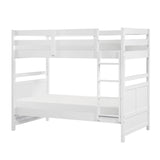 Bunk Bed Twin Over Twin White Finish Sturdy Wood Frame Guard Rails Youth Bedroom Furniture 1pc - sold by Home Elegance USA