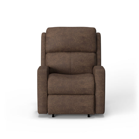 Catalina Transitional Leather Power Rocking Recliner, Power Headrest | Flexsteel