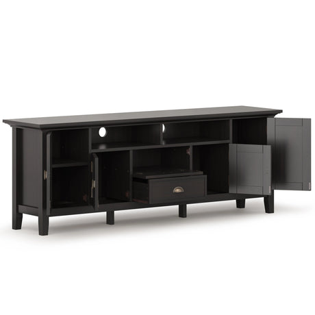 Redmond 72 inch Wide Solid Wood TV Stand in Hickory Brown For TVs up to 80 inches - sold by Home Elegance USA