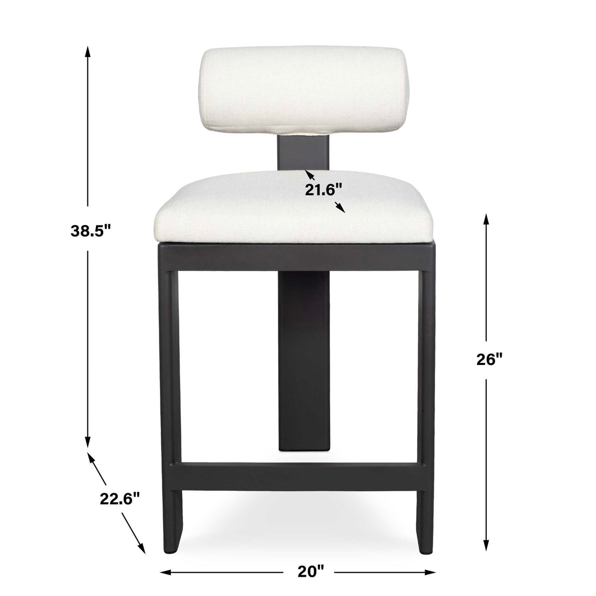 Bolster Back Outdoor Counter Stool - White by Uttermost - View 14