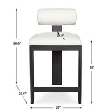 Bolster Back Outdoor Counter Stool - White by Uttermost - View 14