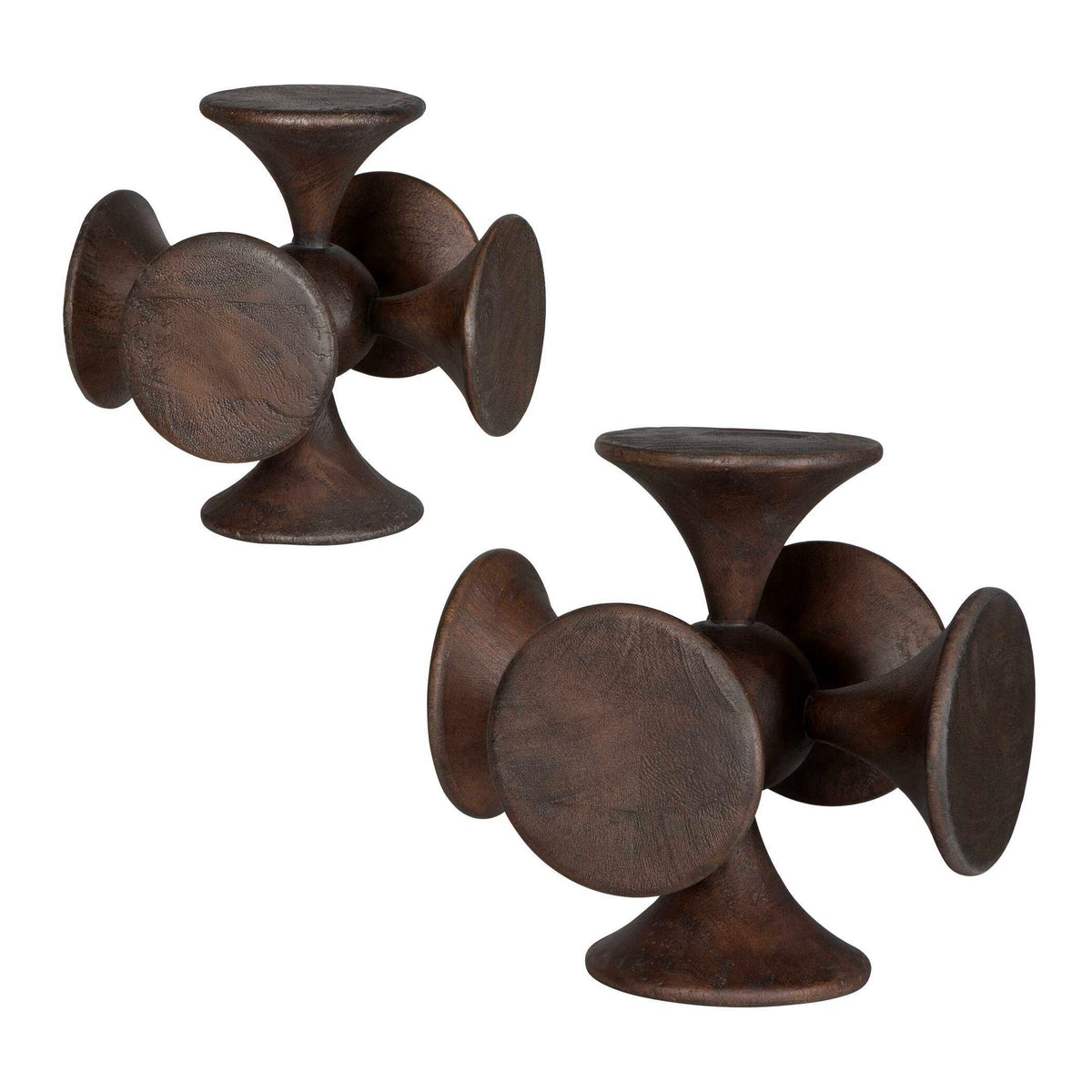 Balanced Harmony Wooden Sculptures (Set of 2) - Dark Brown by Uttermost - View 4