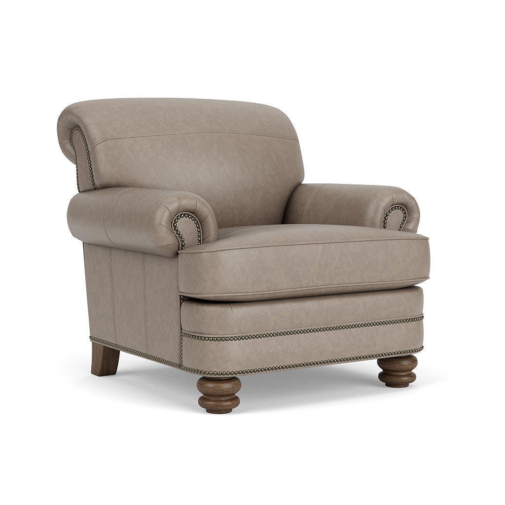 Bay Bridge Leather Chair With Nailhead Trim | Flexsteel