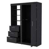 Tempe 3 Drawers Armoire, 3-Tier Shelf, 2-Door - sold by Home Elegance USA
