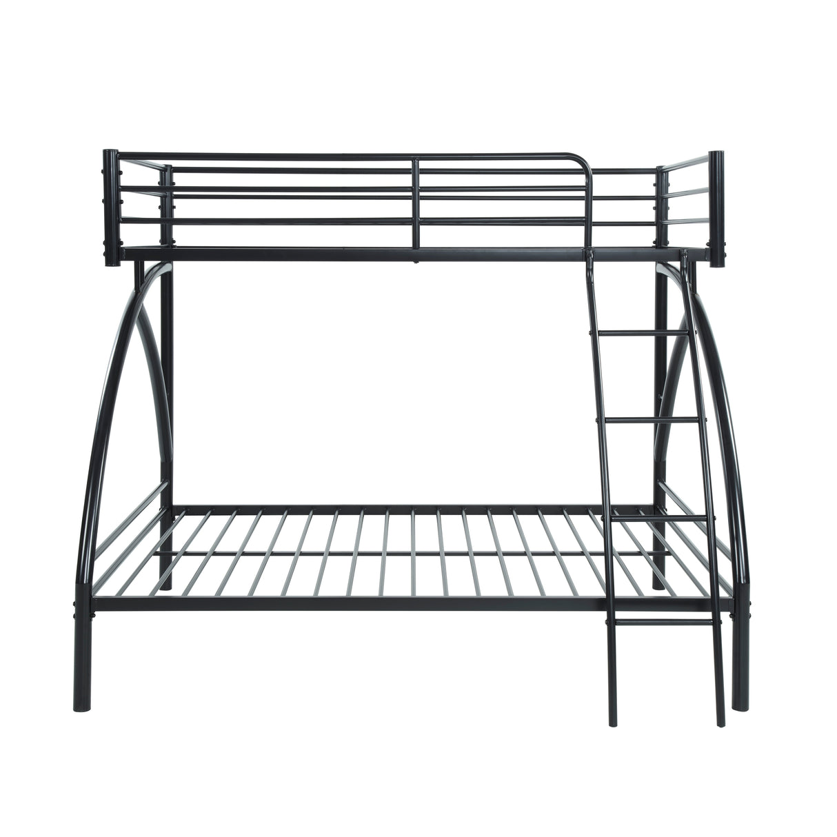 Black Metal Frame Twin/Full Bunk Bed, Youth Bed, Youth Bedroom Furniture, Easy Assembly - sold by Home Elegance USA