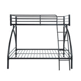 Black Metal Frame Twin/Full Bunk Bed, Youth Bed, Youth Bedroom Furniture, Easy Assembly - sold by Home Elegance USA