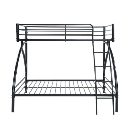 Black Metal Frame Twin/Full Bunk Bed, Youth Bed, Youth Bedroom Furniture, Easy Assembly - sold by Home Elegance USA