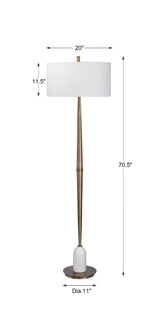 Minette Mid-Century Floor Lamp - Gold / White by Uttermost - View 8