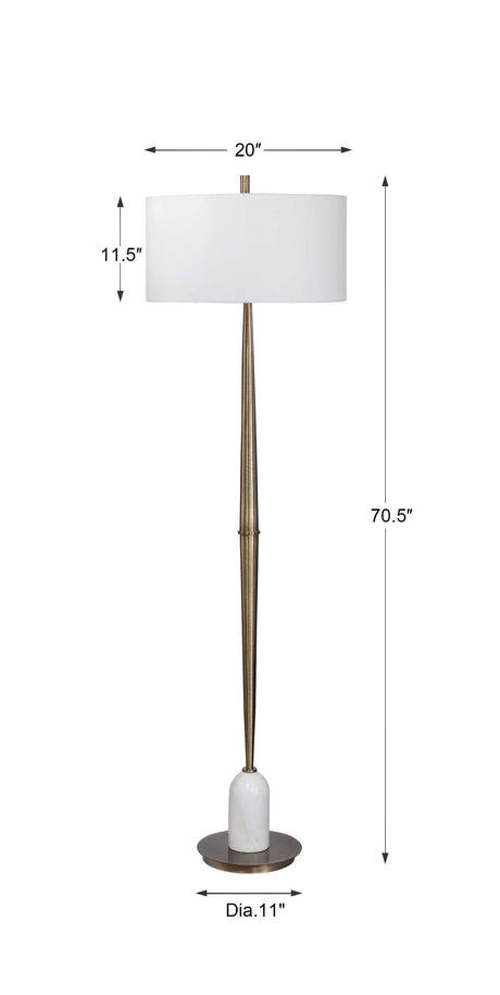 Minette Mid-Century Floor Lamp - Gold / White by Uttermost - View 8
