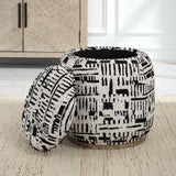 Dialogue Poof Ottoman - Black / White by Uttermost - View 4