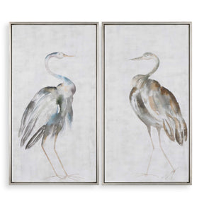 Summer Birds Framed Art (Set of 2) - Silver / Blue by Uttermost - View 1