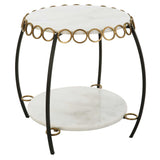 Chainlink Marble Side Table - White by Uttermost - View 4