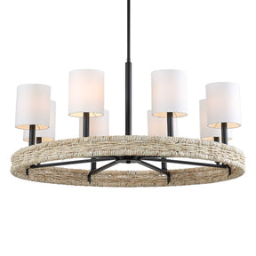 Faiyam 8 Light Rattan Chandelier - Black by Uttermost - View 1