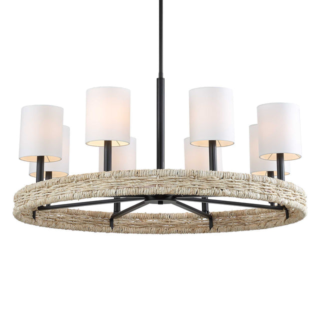 Faiyam 8 Light Rattan Chandelier - Black by Uttermost - View 1