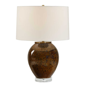 Rye Glazed Table Lamp - Dark Brown by Uttermost - View 1