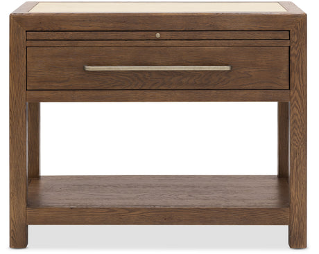Driftwood One-Drawer Nightstand with Stone Worn Saddle - Dark Brown by Hooker Furniture - View 3
