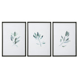 Simple Sage Watercolor Prints (Set of 3) - White / Green by Uttermost - View 1