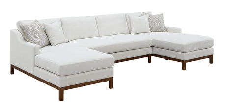 Valiant Ivory Chenille Sectional Sofa W/4 Pillows - sold by Home Elegance USA