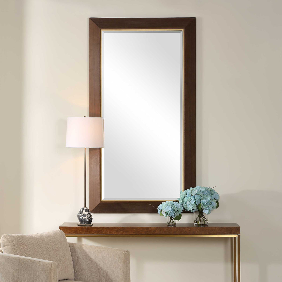 Matheson Rectangular Mirror Walnut - Dark Brown by Uttermost - View 2