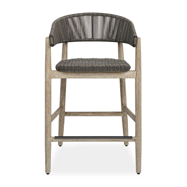 Dermott Outdoor Counter Stool - Light Brown / Dark Gray by Uttermost - View 1