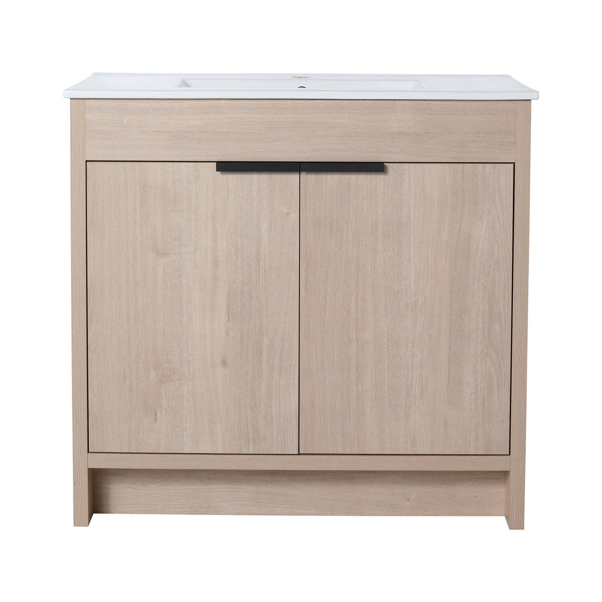 36 Inch Freestanding Bathroom Vanity with White Ceramic Sink & 2 Soft - Close Cabinet Doors (BVB02436PLO - F - BL9090B),W1286S00063 - W999S00065 - image - 14