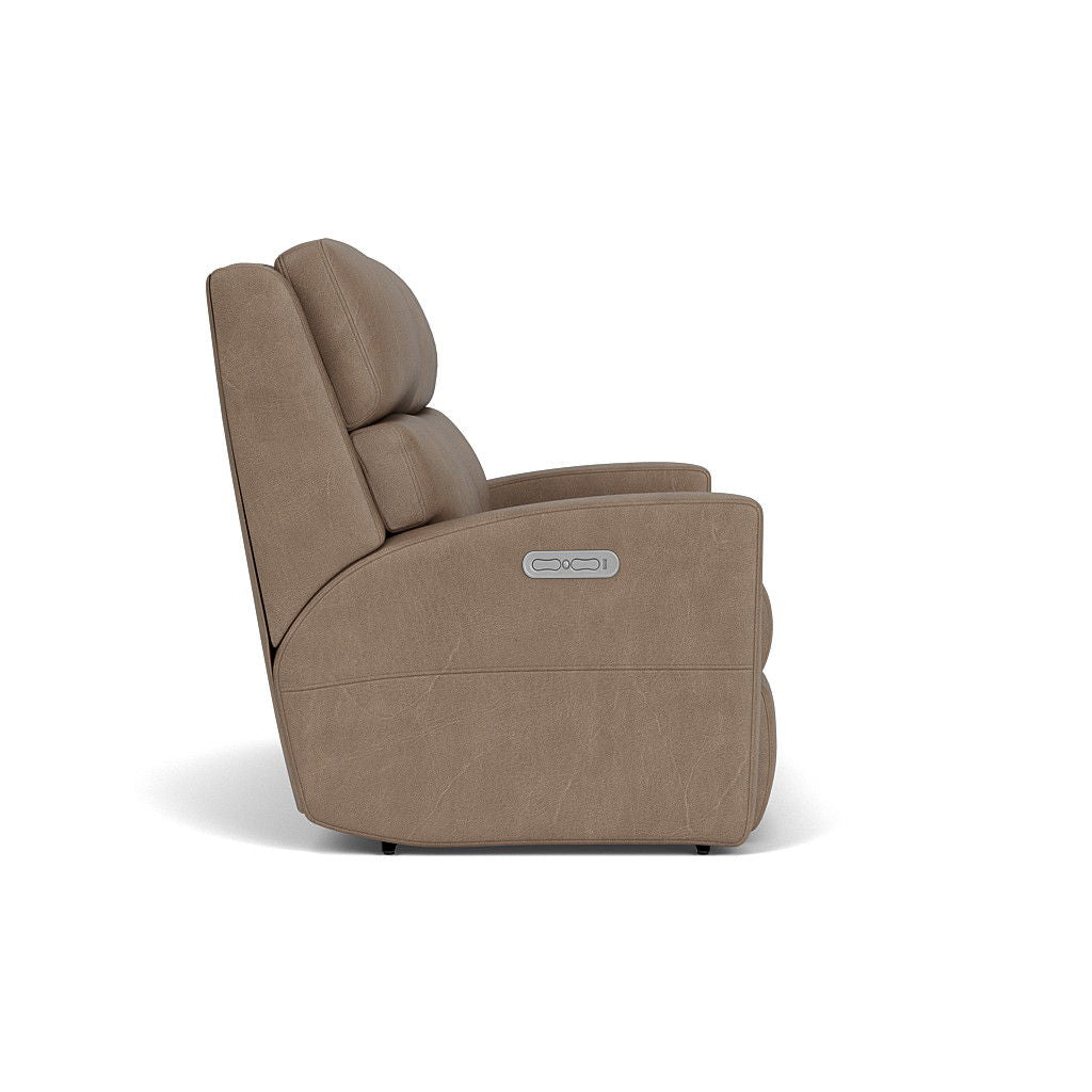 Catalina Transitional Leather Power Reclining Loveseat, Power Headrests | Flexsteel