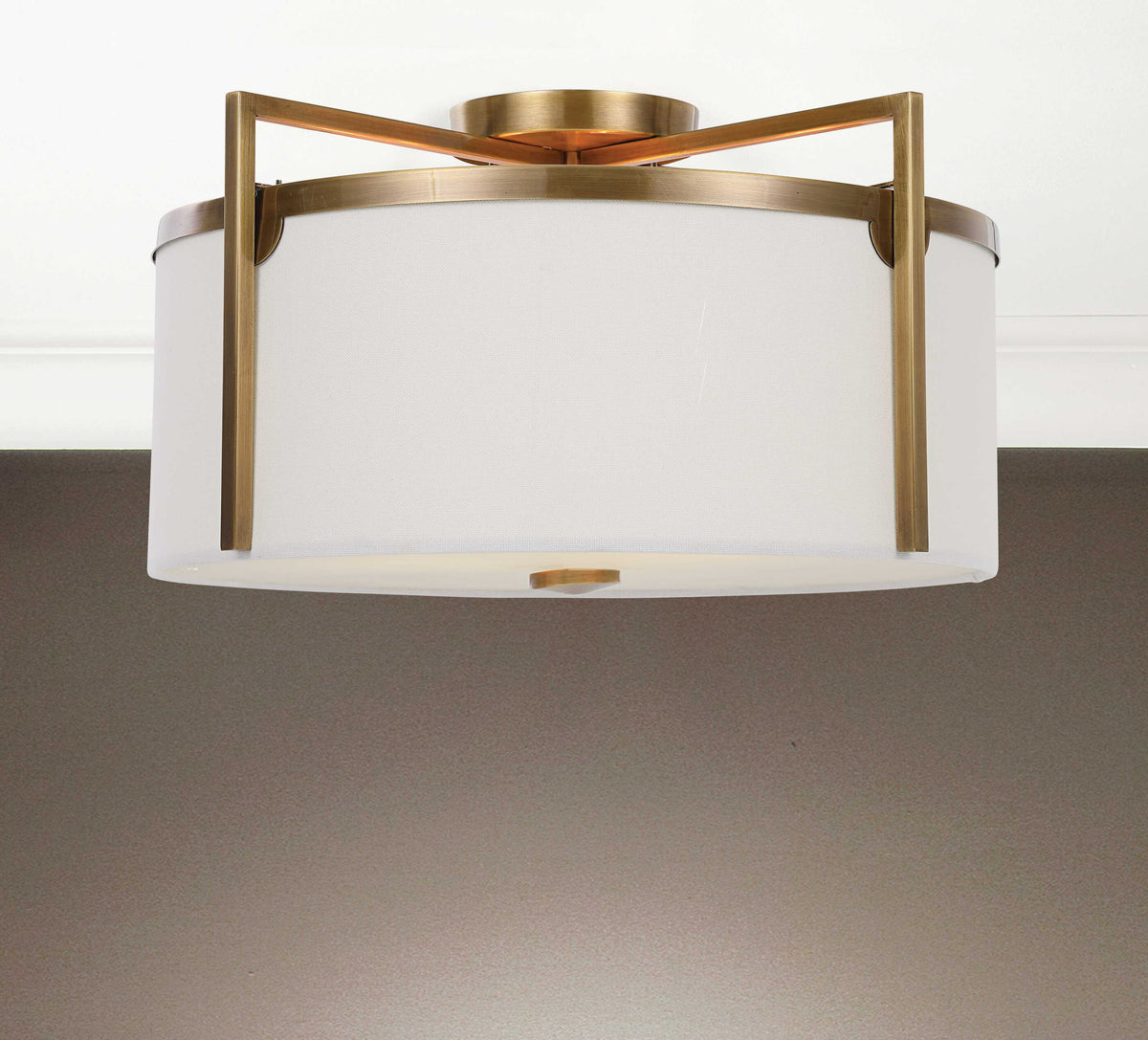 Colfax 3 Light Semi Flush Brass - Yellow / White by Uttermost - View 2