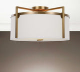 Colfax 3 Light Semi Flush Brass - Yellow / White by Uttermost - View 2