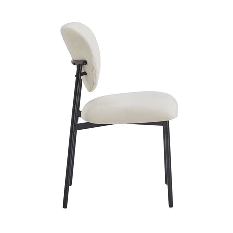 3- Piece Dining Set,Upholstered Dining Chairs With Metal Legs (Set of 2) (Beige+Black) + Round Dining Table - sold by Home Elegance USA