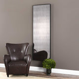 Burwell Oversized Antiqued Mirror - Black by Uttermost - View 2