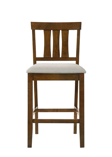 Beautiful Cherry Color Counter Height 5Pc Dining Set Pub Height Square Dining Table Cream Upholstered Chair Dining Room Set Wooden - sold by Home Elegance USA
