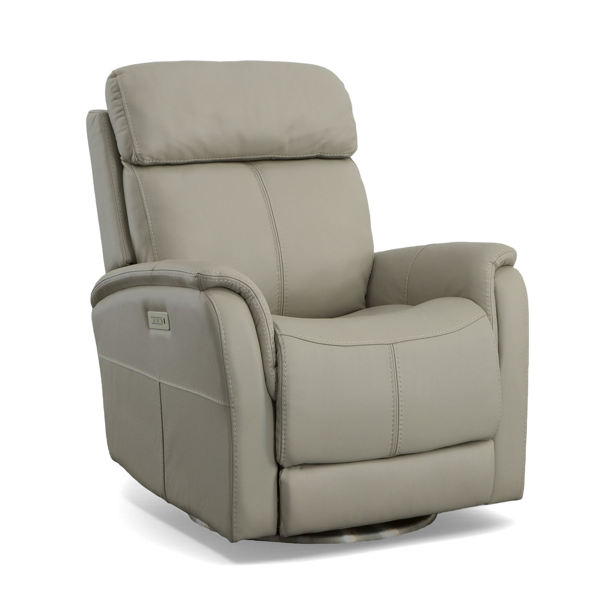 View Power Swivel Recliner With Power Headrest - Dove | Flexsteel