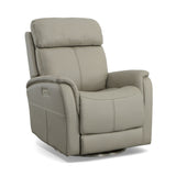 View Power Swivel Recliner With Power Headrest - Dove | Flexsteel
