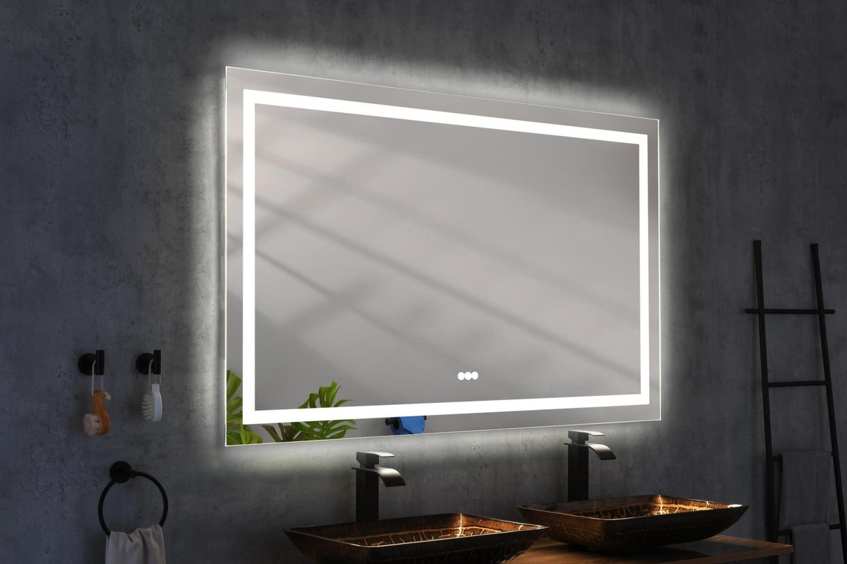 84*48 LED Lighted Bathroom Wall Mounted Mirror with High Lumen+Anti - Fog Separately Control bedroom full - length mirror bathroom led mirror hair salon mirror - W1272114891 - image - 6