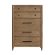 Modern Transitional 5-Drawer Chest Vertical Storage Brown Finish Durable Bedroom Furniture 1pc