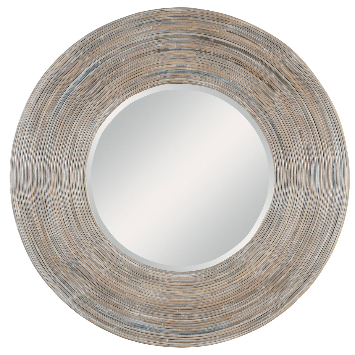 Vortex White Washed Round Mirror - Silver by Uttermost - View 1