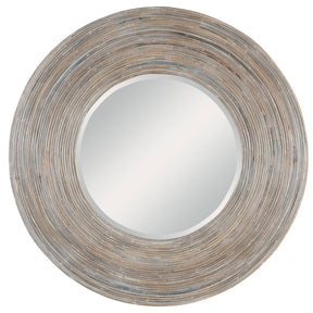 Vortex White Washed Round Mirror - Silver by Uttermost - View 1