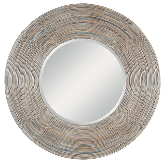 Vortex White Washed Round Mirror - Silver by Uttermost - View 1
