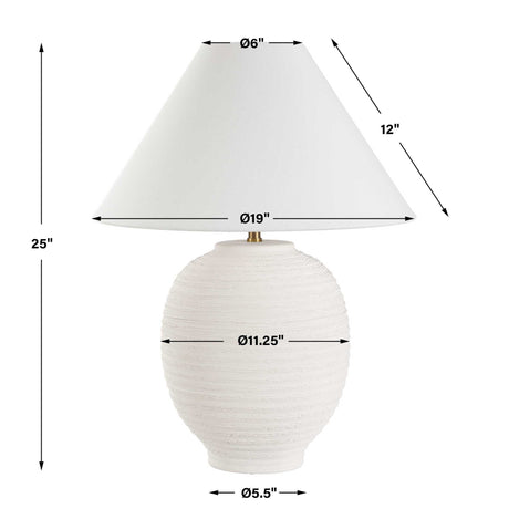 Rocio Ceramic Table Lamp - White by Uttermost - View 7