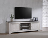 1pc Contemporary Entertainment Console TV Stand Weathered Wood Finish Living Room Furniture
