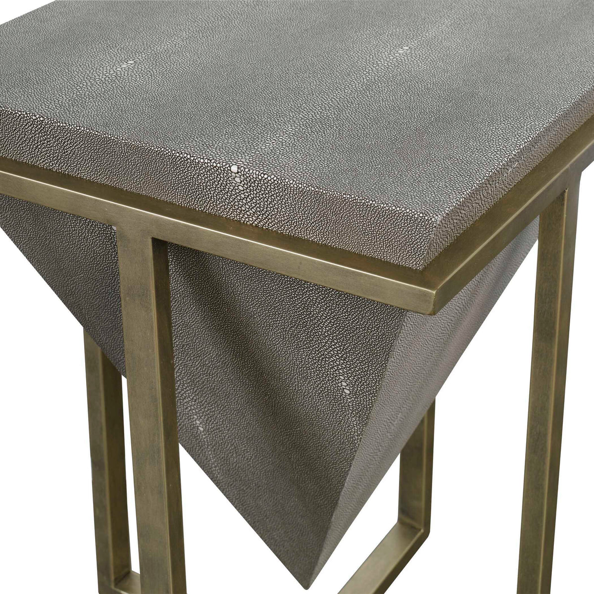 Bertrand Shagreen Accent Table Dark Gray & Gold - Dark Gray / Gold by Uttermost - View 4