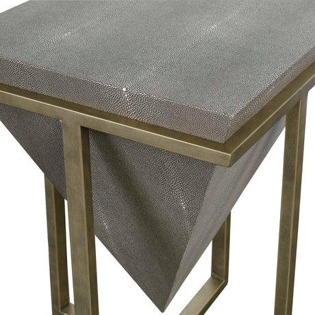 Bertrand Shagreen Accent Table Dark Gray & Gold - Dark Gray / Gold by Uttermost - View 4